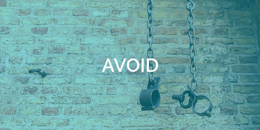 A picture of chains with the word "Avoid"